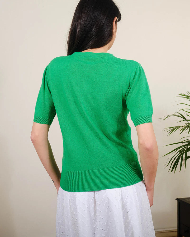 Pretty Vacant Embroidered Fern Green Sunrise Cardigan