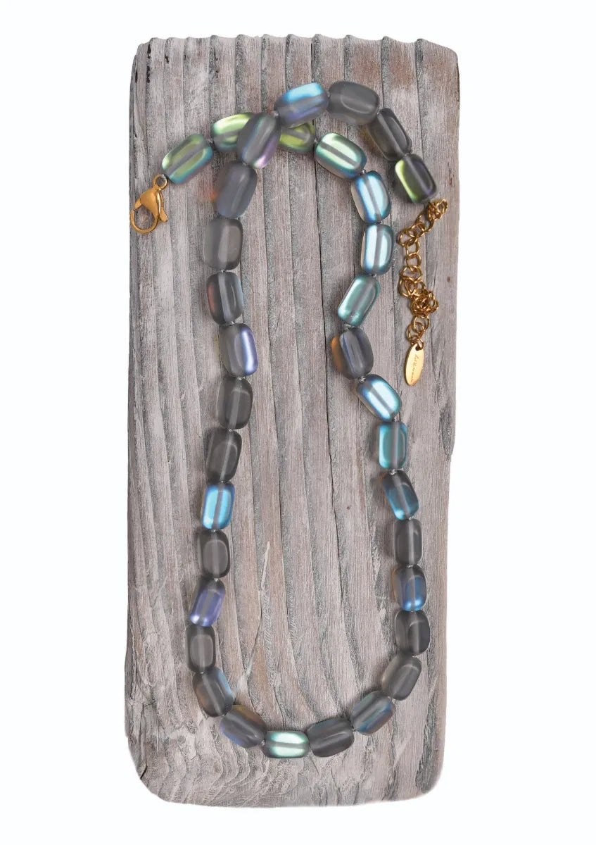 Hot Tomato Iridescent Grey Sea Siren Necklace