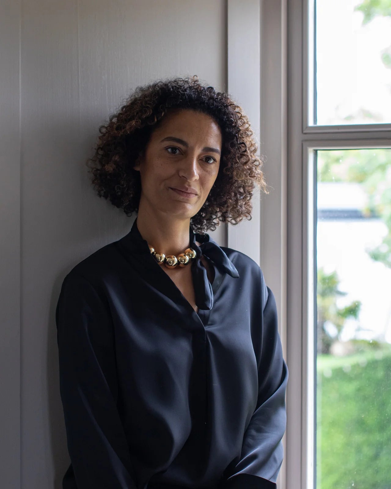 Chalk Herne Satin Silver Ball Necklace