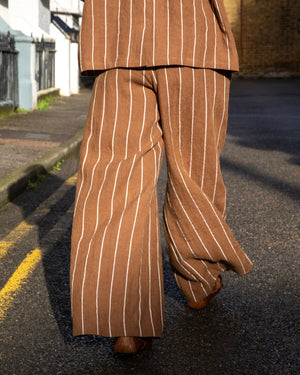Chalk Jasmine Tobacco Stripe Trousers - M/L