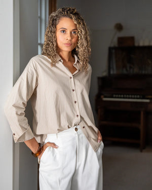Chalk Nola Ecru & Beige Stripe Shirt