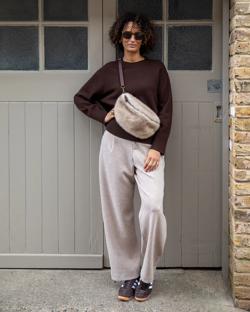 Chalk Fulham Faux Fur Swing Bag