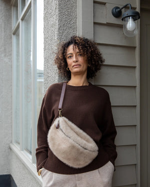 Chalk Fulham Faux Fur Swing Bag
