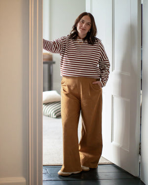 Chalk Rebecca Tobacco & Ecru Stripe Top