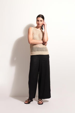 Foil Holey Chic Ecru Tank