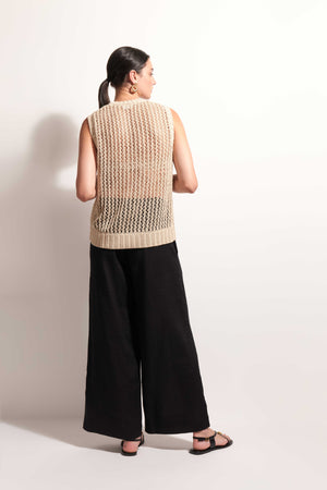 Foil Holey Chic Ecru Tank