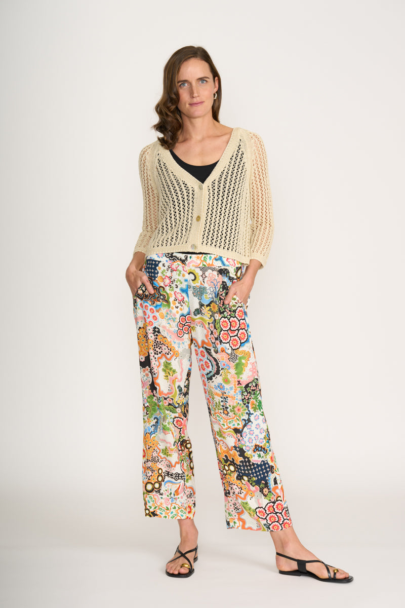 Foil Holey Chic Ecru Cardi