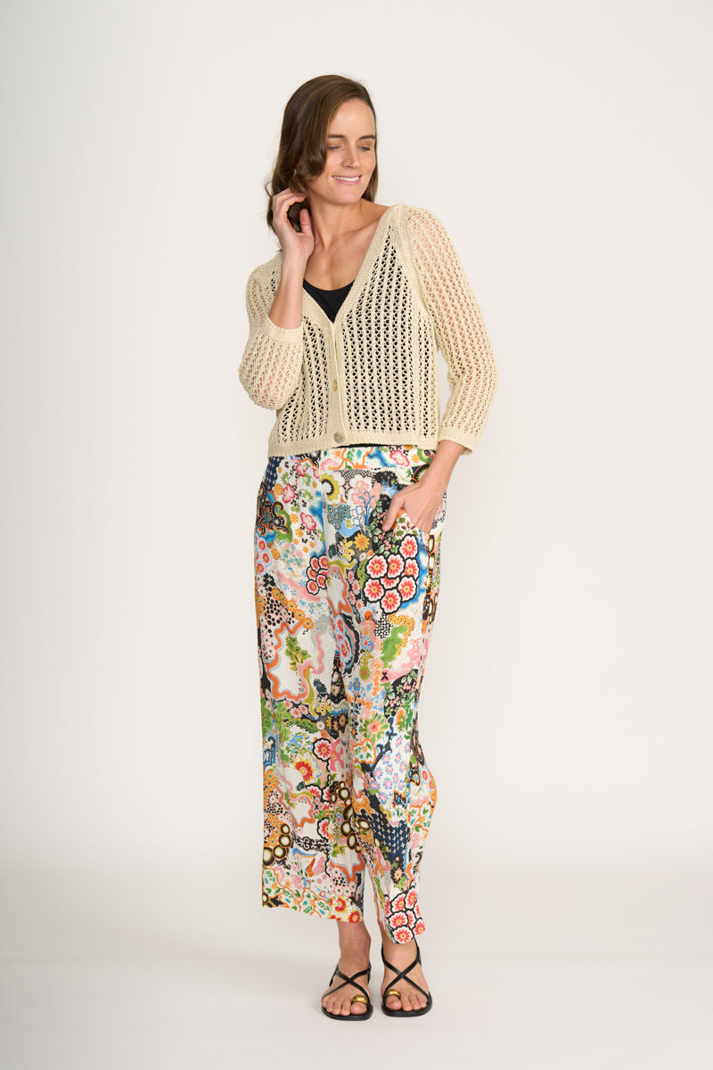 Foil Holey Chic Ecru Cardi