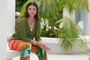 Foil Holey Chic Leaf Cardi