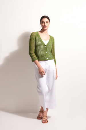 Foil Holey Chic Leaf Cardi