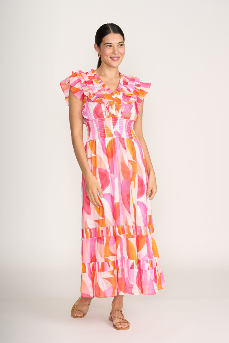 Foil Best Odds Feeling Peachy Dress