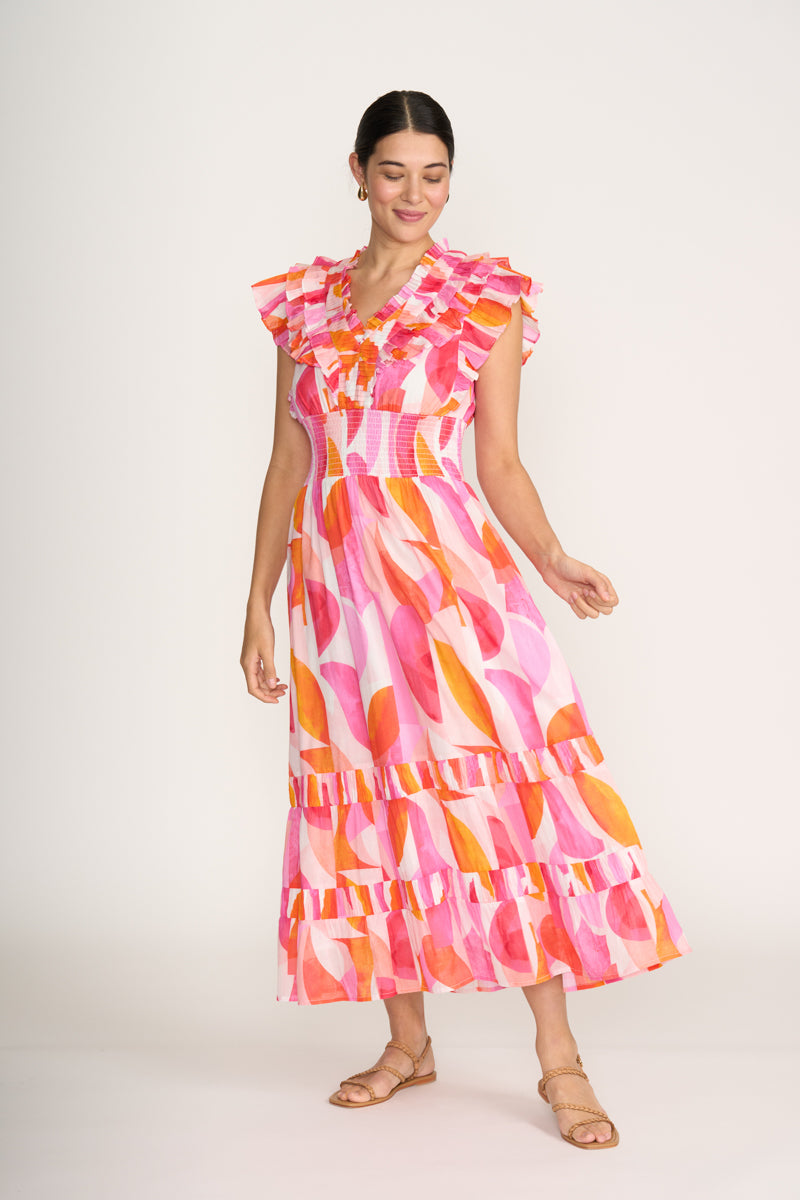 Foil Best Odds Feeling Peachy Dress