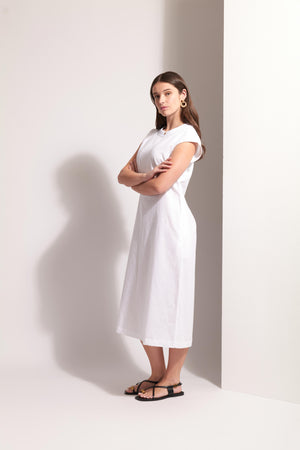 Foil Cut Of Your Rib White Dress