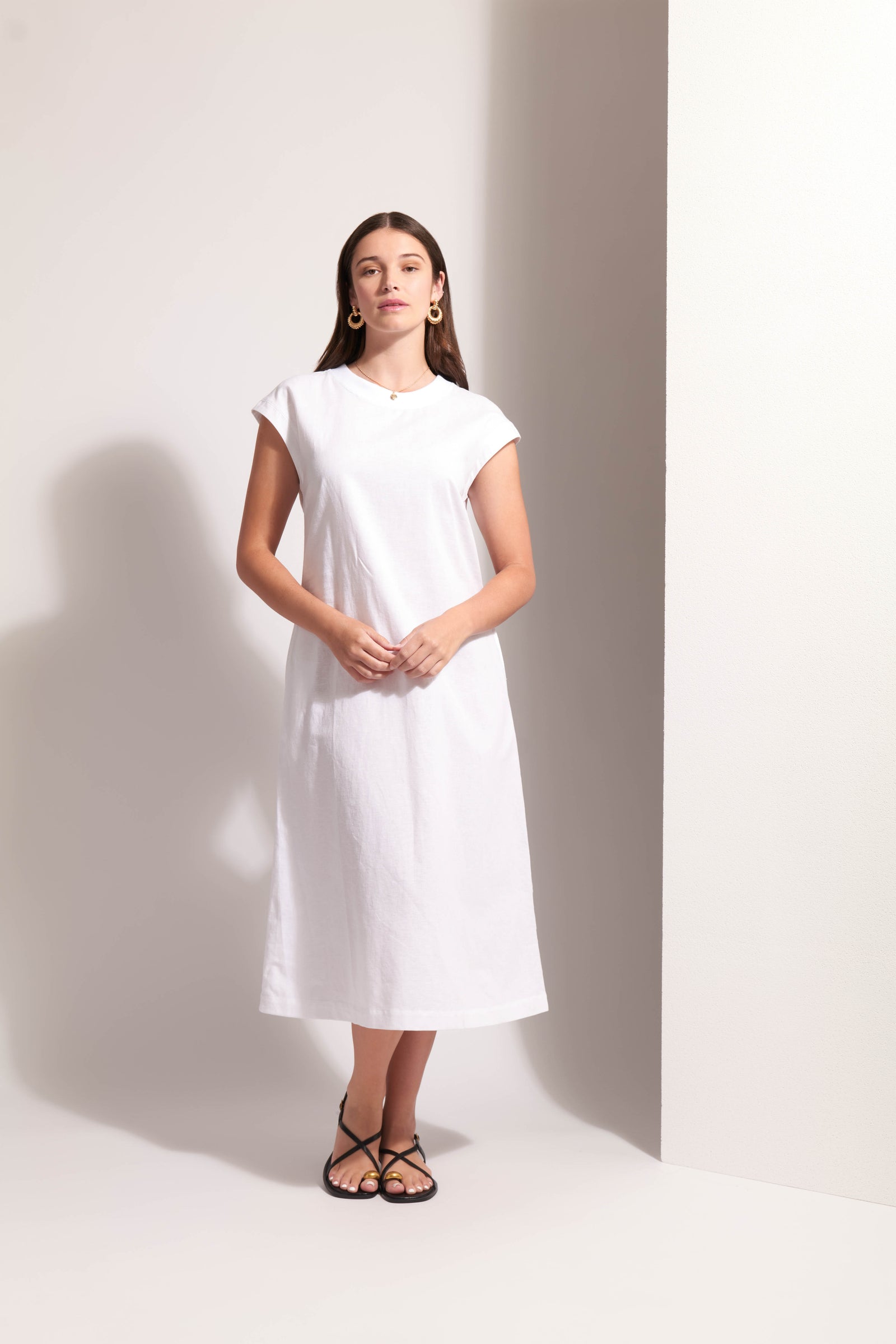 Foil Cut Of Your Rib White Dress