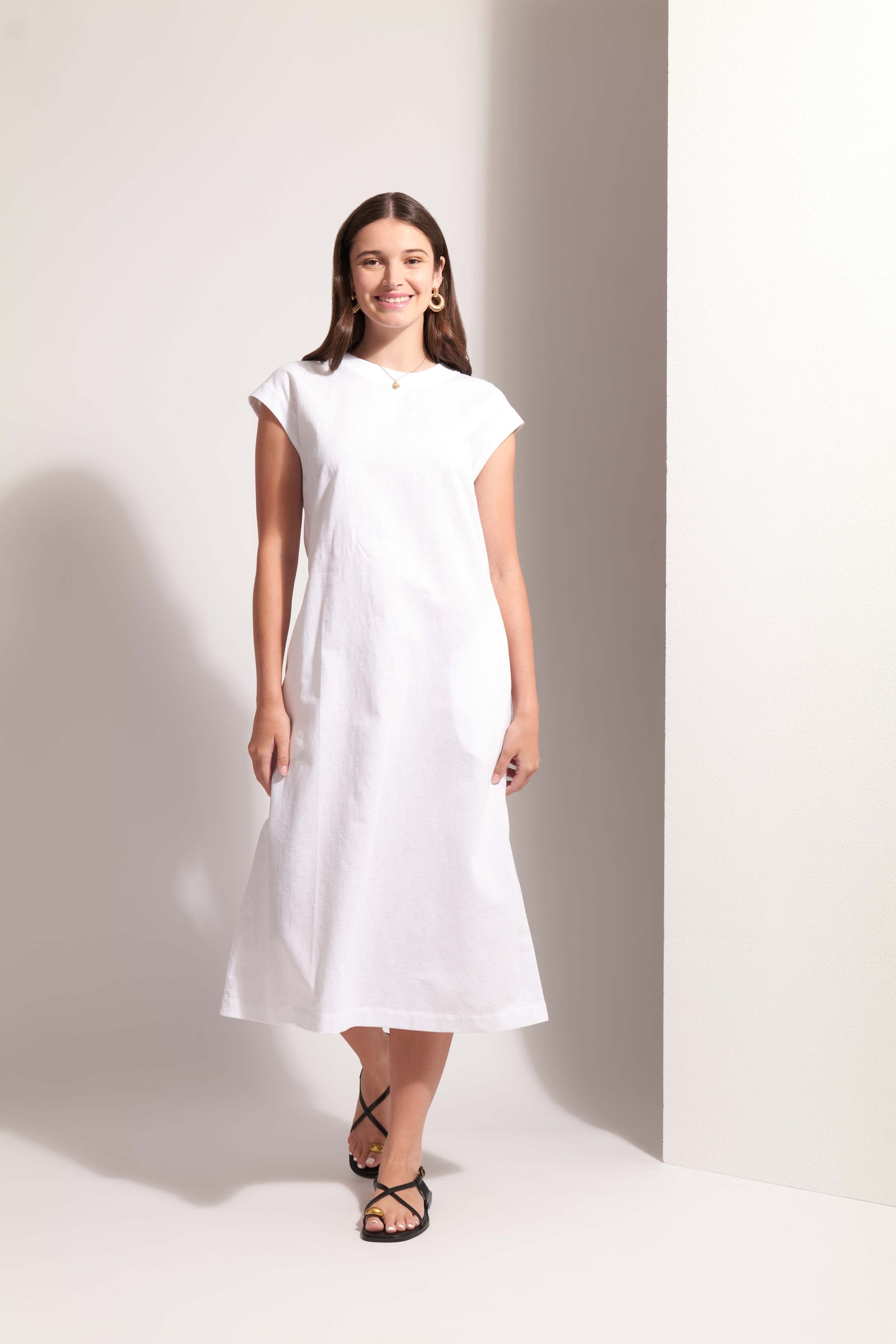 Foil Cut Of Your Rib White Dress