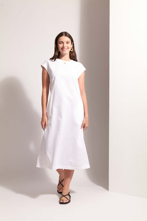 Foil Cut Of Your Rib White Dress