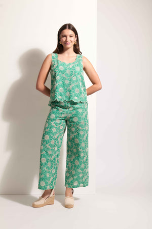 Foil Juicy Details Green Flower Pant