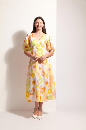 Foil Empire-Ly Yours Posh Petals Dress