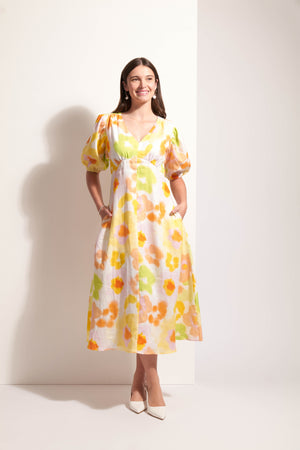 Foil Empire-Ly Yours Posh Petals Dress