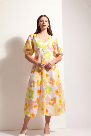 Foil Empire-Ly Yours Posh Petals Dress