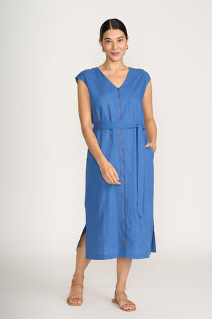 Foil You Little Zipper Savoy Blue Dress