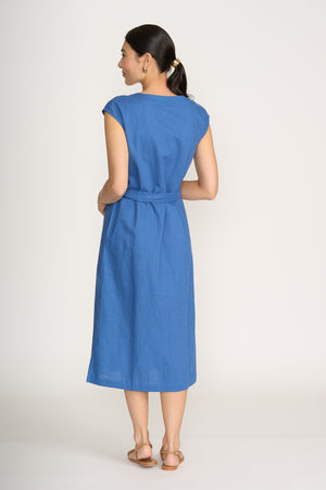 Foil You Little Zipper Savoy Blue Dress