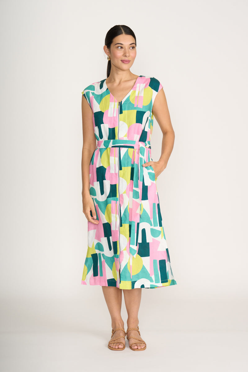 Foil You Little Zipper Silhouette Dress