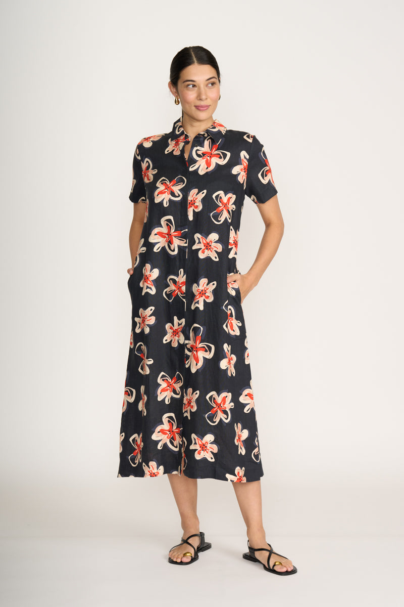 Foil Advanced Interaction Flower Doodle Dress