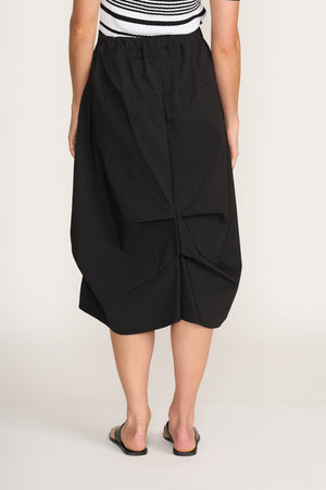 Foil In Tucks Black Skirt