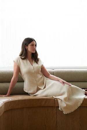 Foil Natural Blender Shell Sandshell Shirt Top