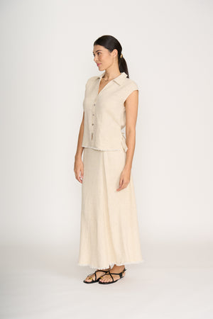 Foil Natural Blender Shell Sandshell Shirt Top