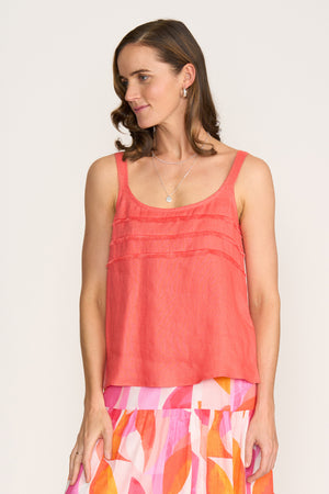 Foil  In To The Fray Melon Tank Top