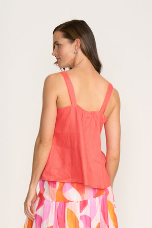 Foil  In To The Fray Melon Tank Top