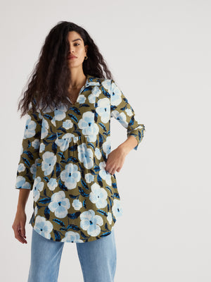 Seasalt Spring Pansy Seagrass Fal Water Printed Tunic