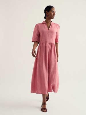 Seasalt Wild Rose Fen Violet Linen Midi Dress