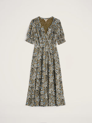 Seasalt Woodland Floral Seagrass Fenil Empire Line Midi Dress