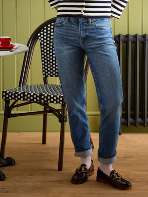 Joules Mid Blue Straight Fit Mid Rise Jeans