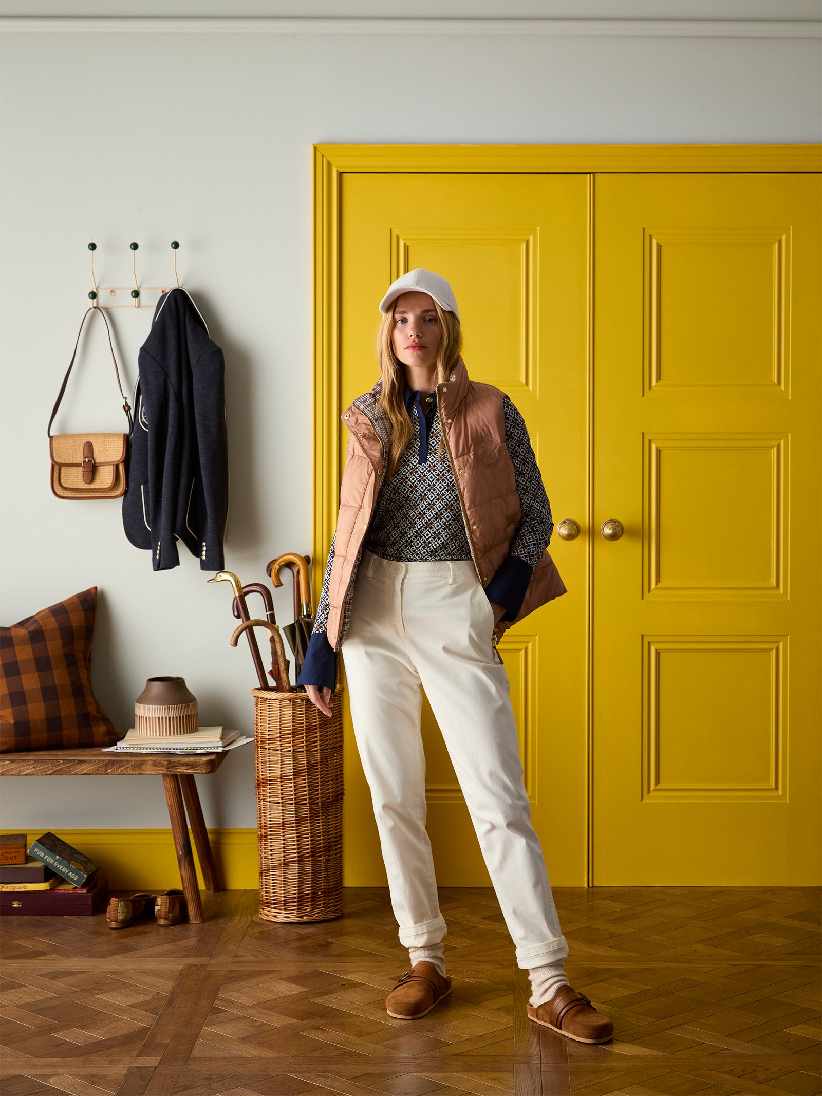 Joules Tan Check Showerproof Reversible Gilet