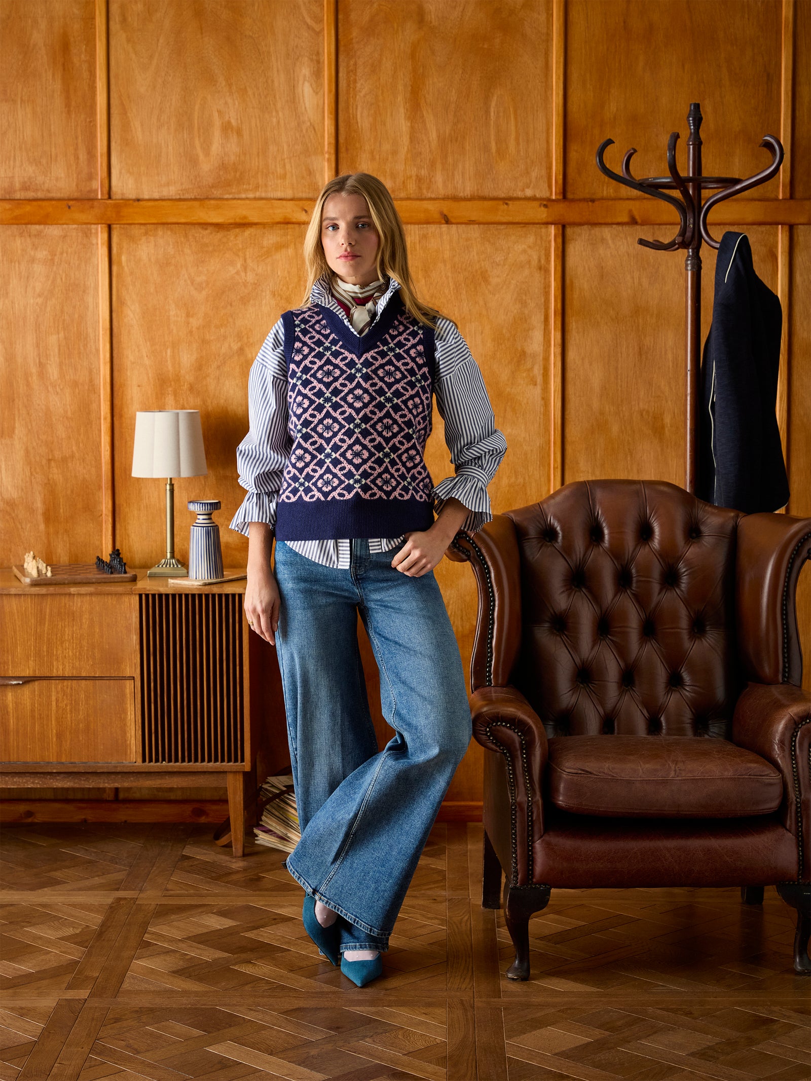 Joules Palazzo Jean MId Wash Denim