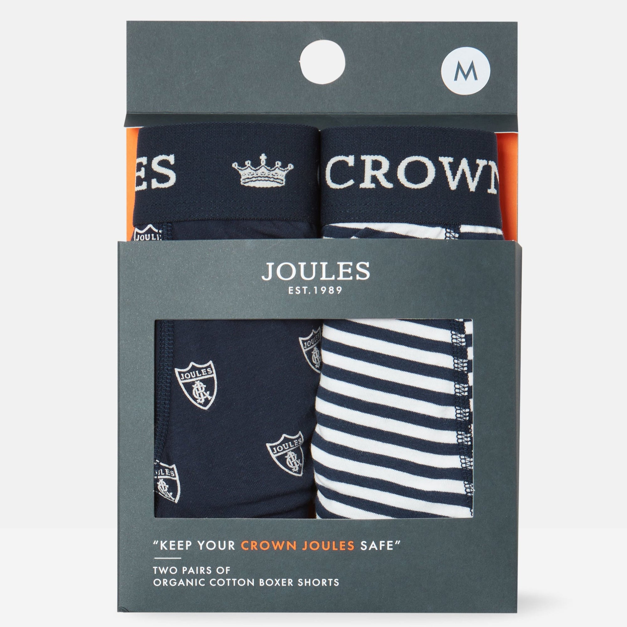 Joules Crown Joules Navy & White Crest Pack of Two Cotton Briefs