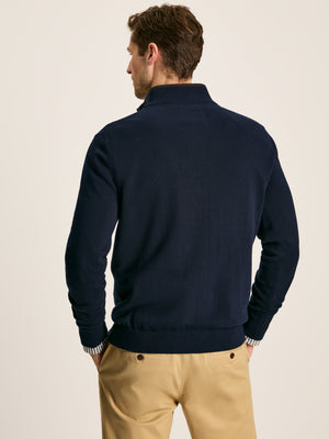 Joules Hillside Navy Quarter Zip Knit Jumper