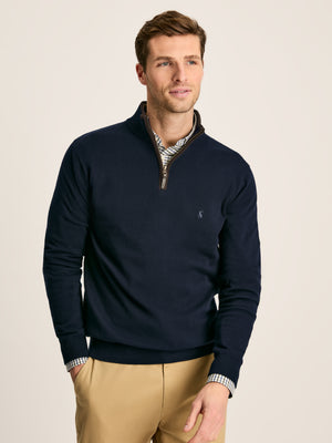 Joules Hillside Navy Quarter Zip Knit Jumper