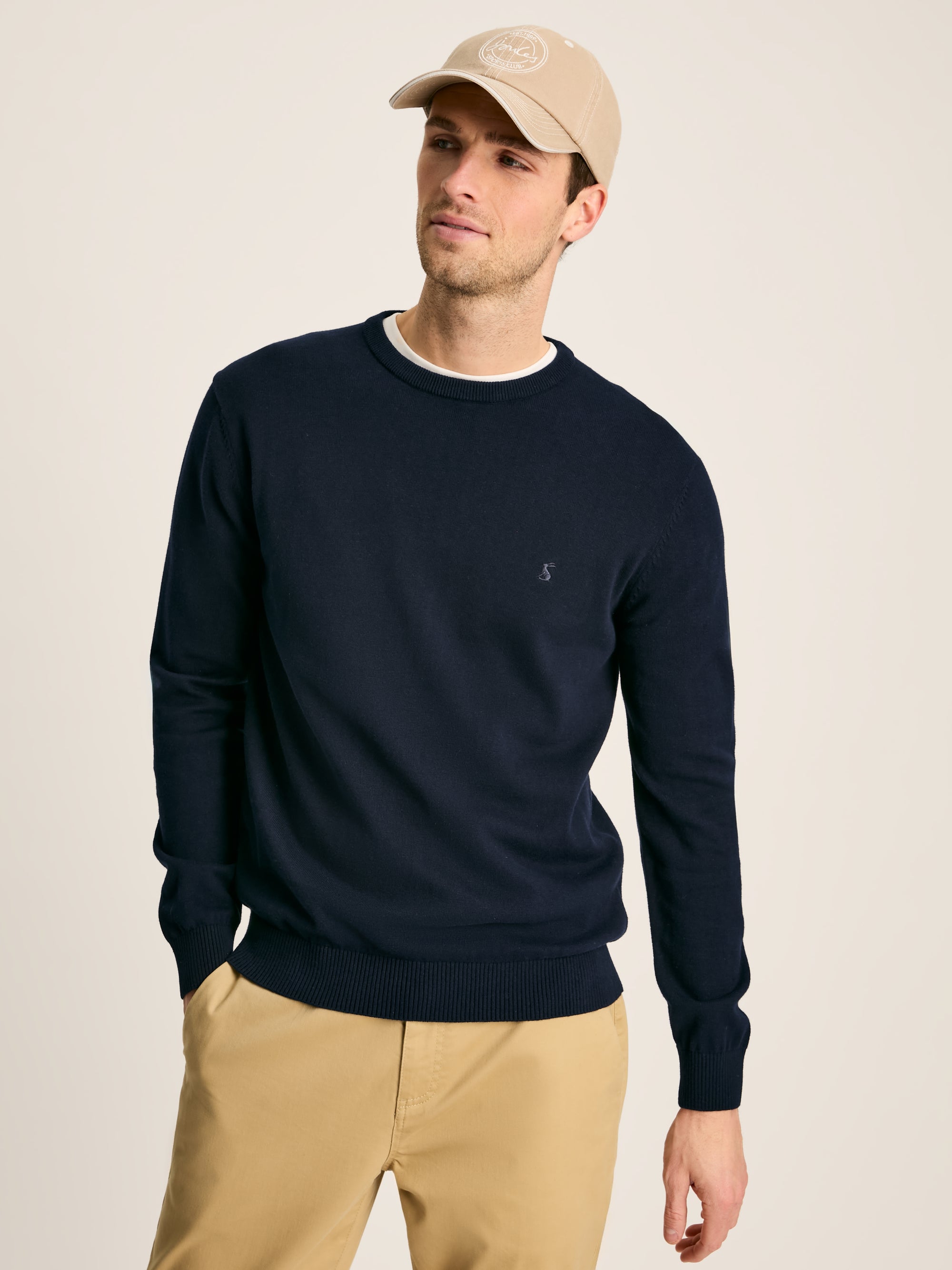 Joules Jarvis Navy Crew Neck Knitted Jumper