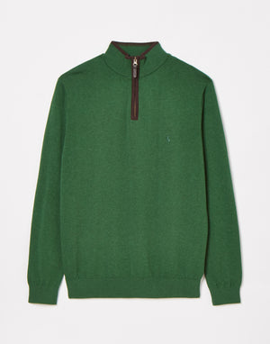 Joules Hillside Green Quarter Zip Knit Jumper