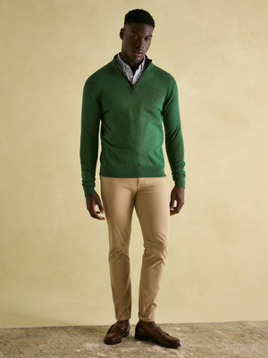 Joules Hillside Green Quarter Zip Knit Jumper