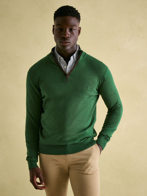 Joules Hillside Green Quarter Zip Knit Jumper