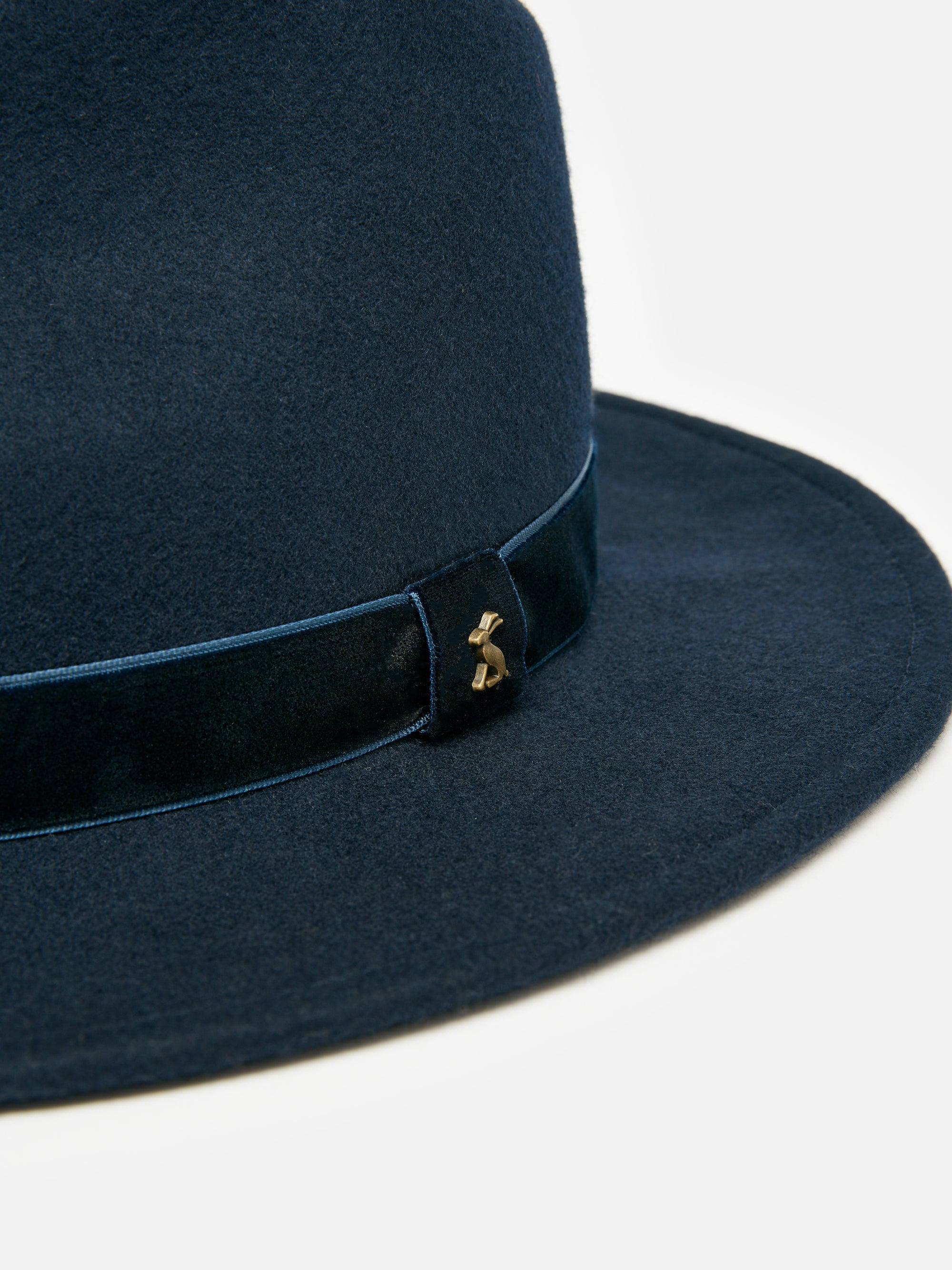 Joules Maude Navy Blue Wool Fedora Hat