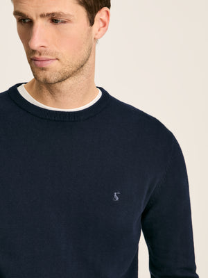 Joules Jarvis Navy Crew Neck Knitted Jumper