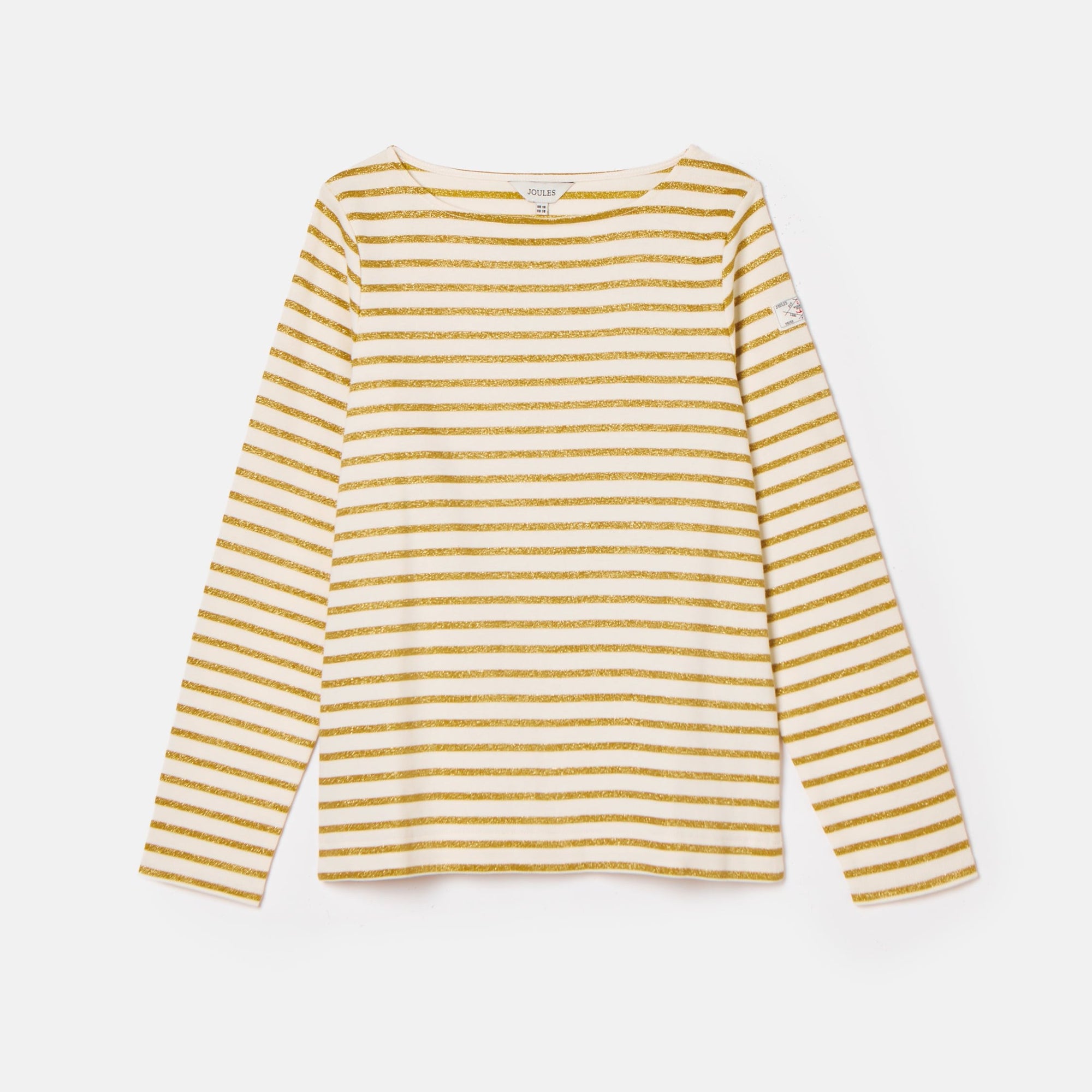 Joules New Harbour Cream Gold Boat Neck Breton Top