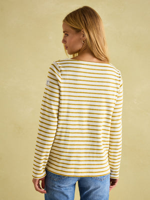 Joules New Harbour Cream Gold Boat Neck Breton Top